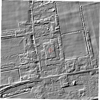 Shaded relief map of the ground around HU152WG, computed from Environment Agency LiDAR. The ground here sits at about 4 m above sea level and falls 3 m across the surrounding 800 m. Surface water reaching this point runs off ground lying to the east, 0.6 m higher.