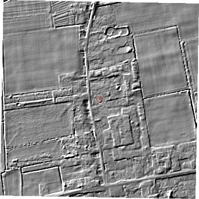 Shaded relief map of the ground around HU152XH, computed from Environment Agency LiDAR. The ground here sits at about 4 m above sea level and falls 4 m across the surrounding 800 m. Surface water reaching this point runs off ground lying to the north, 1.6 m higher.