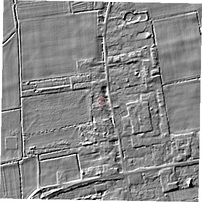 Shaded relief map of the ground around HU152XL, computed from Environment Agency LiDAR. The ground here sits at about 4 m above sea level and falls 4 m across the surrounding 800 m. Surface water reaching this point runs off ground lying to the west-north-west, 0.9 m higher.