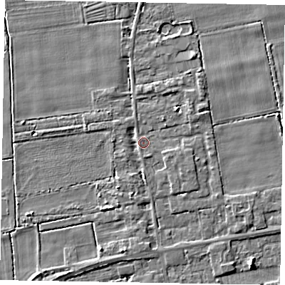 Shaded relief map of the ground around HU152XN, computed from Environment Agency LiDAR. The ground here sits at about 4 m above sea level and falls 4 m across the surrounding 800 m. Surface water reaching this point runs off ground lying to the east-south-east, 1.0 m higher.