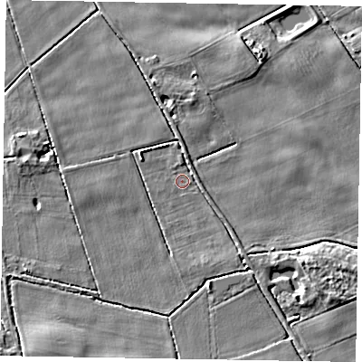Shaded relief map of the ground around HU152XP, computed from Environment Agency LiDAR. The ground here sits at about 3 m above sea level and falls 5 m across the surrounding 800 m. Surface water reaching this point runs off ground lying to the south-south-east, 2.2 m higher.