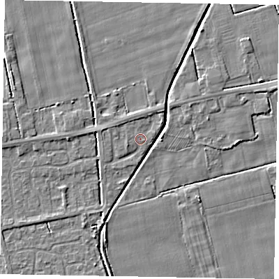 Shaded relief map of the ground around HU152XQ, computed from Environment Agency LiDAR. The ground here sits at about 3 m above sea level and falls 4 m across the surrounding 800 m. Surface water reaching this point runs off ground lying to the west-north-west, 1.2 m higher.