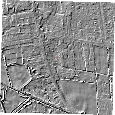 Shaded relief map of the ground around HU164PR, computed from Environment Agency LiDAR. The ground here sits at about 3 m above sea level and falls 5 m across the surrounding 800 m. Surface water reaching this point runs off ground lying to the north-west, 3.5 m higher.