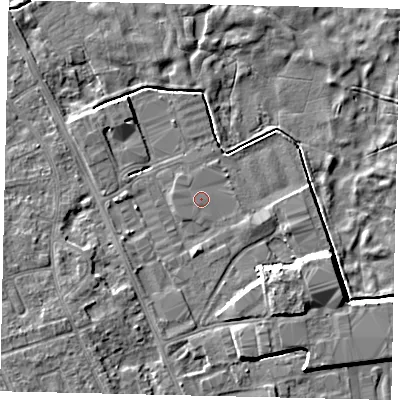Shaded relief map of the ground around HU170LJ, computed from Environment Agency LiDAR. The ground here sits at about 3 m above sea level and falls 7 m across the surrounding 800 m. Surface water reaching this point runs off ground lying to the south-west, 0.7 m higher.