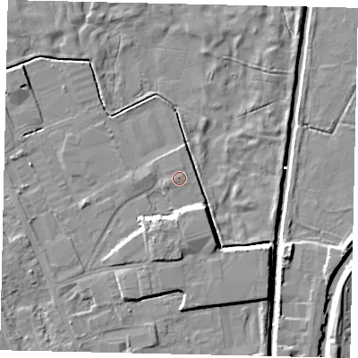 Shaded relief map of the ground around HU170LW, computed from Environment Agency LiDAR. The ground here sits at about 3 m above sea level and falls 8 m across the surrounding 800 m. Surface water reaching this point runs off ground lying to the west-south-west, 0.7 m higher.