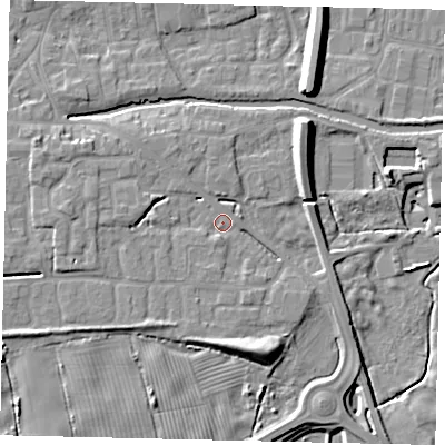 Shaded relief map of the ground around HU170PL, computed from Environment Agency LiDAR. The ground here sits at about 5 m above sea level and falls 11 m across the surrounding 800 m. Surface water reaching this point runs off ground lying to the west-north-west, 4.0 m higher.