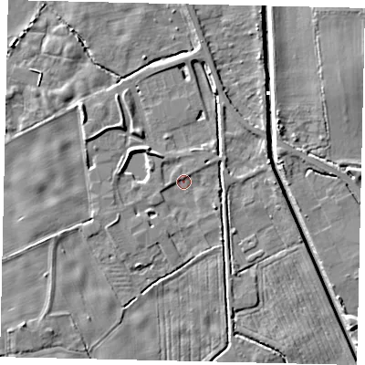 Shaded relief map of the ground around HU170RT, computed from Environment Agency LiDAR. The ground here sits at about 1 m above sea level and falls 5 m across the surrounding 800 m. Surface water reaching this point runs off ground lying to the west-north-west, 3.5 m higher.