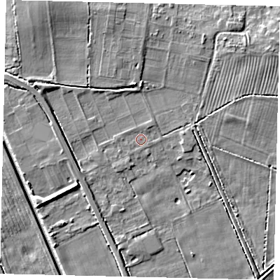 Shaded relief map of the ground around HU170SA, computed from Environment Agency LiDAR. The ground here sits at about 1 m above sea level and falls 6 m across the surrounding 800 m. Surface water reaching this point runs off ground lying to the north-east, 0.8 m higher.