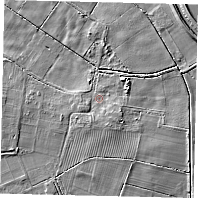 Shaded relief map of the ground around HU170SB, computed from Environment Agency LiDAR. The ground here sits at about 3 m above sea level and falls 6 m across the surrounding 800 m. Surface water reaching this point runs off ground lying to the south-south-east, 2.8 m higher.