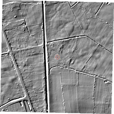 Shaded relief map of the ground around HU170SE, computed from Environment Agency LiDAR. The ground here sits at about 2 m above sea level and falls 5 m across the surrounding 800 m. Surface water reaching this point runs off ground lying to the west-south-west, 1.8 m higher.