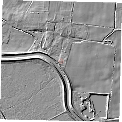 Shaded relief map of the ground around HU170SL, computed from Environment Agency LiDAR. The ground here sits at about 3 m above sea level and falls 6 m across the surrounding 800 m. Surface water reaching this point runs off ground lying to the west-south-west, 1.8 m higher.