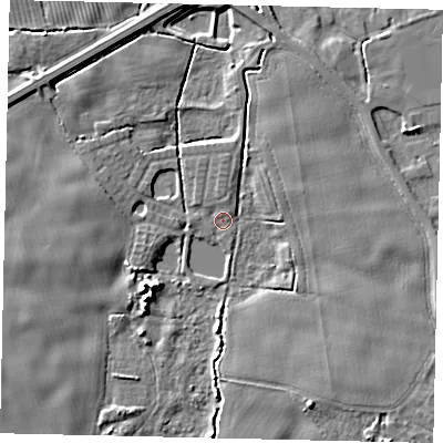 Shaded relief map of the ground around HU170TA, computed from Environment Agency LiDAR. The ground here sits at about 3 m above sea level and falls 7 m across the surrounding 800 m. Surface water reaching this point runs off ground lying to the south-west, 5.8 m higher.