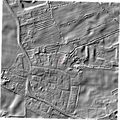 Shaded relief map of the ground around HU170TF, computed from Environment Agency LiDAR. The ground here sits at about 3 m above sea level and falls 6 m across the surrounding 800 m. Surface water reaching this point runs off ground lying to the south-east, 1.5 m higher.