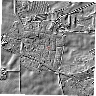 Shaded relief map of the ground around HU170TL, computed from Environment Agency LiDAR. The ground here sits at about 3 m above sea level and falls 6 m across the surrounding 800 m. Surface water reaching this point runs off ground lying to the west-south-west, 2.4 m higher.