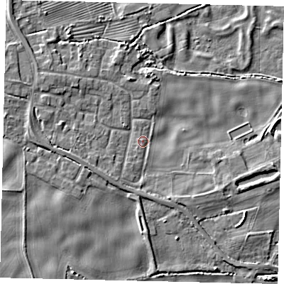 Shaded relief map of the ground around HU170TN, computed from Environment Agency LiDAR. The ground here sits at about 3 m above sea level and falls 4 m across the surrounding 800 m. Surface water reaching this point runs off ground lying to the south-east, 2.0 m higher.