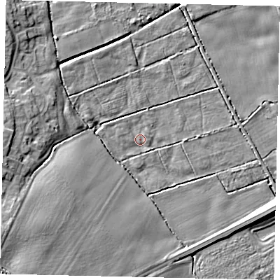 Shaded relief map of the ground around HU170YH, computed from Environment Agency LiDAR. The ground here sits at about 7 m above sea level and falls 10 m across the surrounding 800 m. Surface water reaching this point runs off ground lying to the south-south-east, 1.2 m higher.
