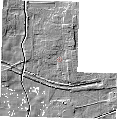 Shaded relief map of the ground around HU175LJ, computed from Environment Agency LiDAR. The ground here sits at about 3 m above sea level and falls 7 m across the surrounding 800 m. Surface water reaching this point runs off ground lying to the north-north-east, 3.3 m higher.