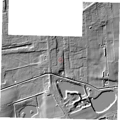 Shaded relief map of the ground around HU175NW, computed from Environment Agency LiDAR. The ground here sits at about 3 m above sea level and falls 9 m across the surrounding 800 m. Surface water reaching this point runs off ground lying to the north-north-west, 2.5 m higher.