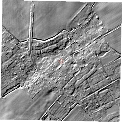Shaded relief map of the ground around HU177LL, computed from Environment Agency LiDAR. The ground here sits at about 11 m above sea level and falls 6 m across the surrounding 800 m. Surface water reaching this point runs off ground lying to the south-south-west, 2.6 m higher.