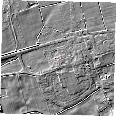 Shaded relief map of the ground around HU179RN, computed from Environment Agency LiDAR. The ground here sits at about 3 m above sea level and falls 7 m across the surrounding 800 m. Surface water reaching this point runs off ground lying to the south, 2.0 m higher.