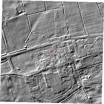 Shaded relief map of the ground around HU179RW, computed from Environment Agency LiDAR. The ground here sits at about 3 m above sea level and falls 5 m across the surrounding 800 m. Surface water reaching this point runs off ground lying to the south-south-west, 2.1 m higher.