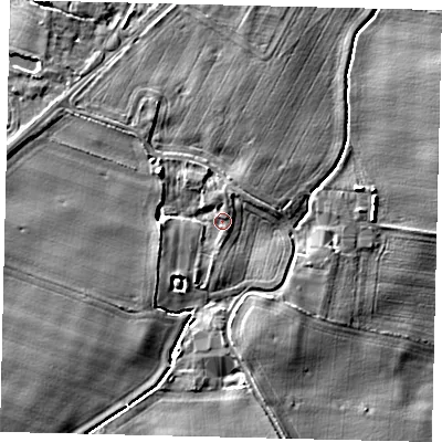 Shaded relief map of the ground around HU179SR, computed from Environment Agency LiDAR. The ground here sits at about 5 m above sea level and falls 6 m across the surrounding 800 m. Surface water reaching this point runs off ground lying to the north-west, 3.6 m higher.