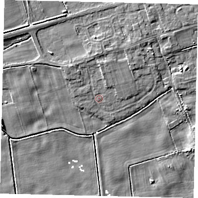 Shaded relief map of the ground around HU179SX, computed from Environment Agency LiDAR. The ground here sits at about 3 m above sea level and falls 7 m across the surrounding 800 m. Surface water reaching this point runs off ground lying to the north, 2.6 m higher.