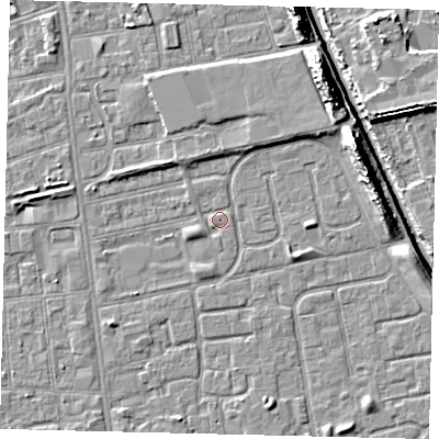 Shaded relief map of the ground around HU20BE, computed from Environment Agency LiDAR. The ground here sits at about 2 m above sea level and falls 11 m across the surrounding 800 m. Surface water reaching this point runs off ground lying to the south-west, 0.8 m higher.