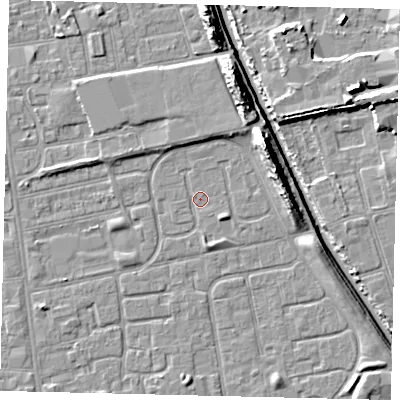 Shaded relief map of the ground around HU20BQ, computed from Environment Agency LiDAR. The ground here sits at about 2 m above sea level and falls 11 m across the surrounding 800 m. Surface water reaching this point runs off ground lying to the north-east, 8.3 m higher.