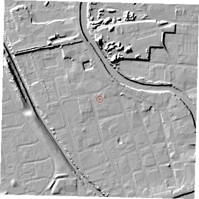 Shaded relief map of the ground around HU20JX, computed from Environment Agency LiDAR. The ground here sits at about 3 m above sea level and falls 15 m across the surrounding 800 m. Surface water reaching this point runs off ground lying to the north-east, 0.8 m higher.