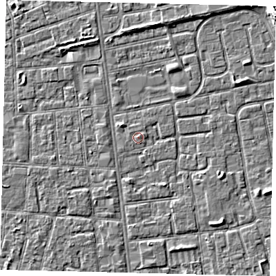 Shaded relief map of the ground around HU29AG, computed from Environment Agency LiDAR. The ground here sits at about 3 m above sea level and falls 9 m across the surrounding 800 m. Surface water reaching this point runs off ground lying to the south-south-east, 1.6 m higher.