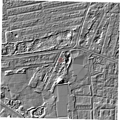 Shaded relief map of the ground around HU31LJ, computed from Environment Agency LiDAR. The ground here sits at about 2 m above sea level and falls 5 m across the surrounding 800 m. Surface water reaching this point runs off ground lying to the west-north-west, 0.9 m higher.