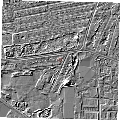 Shaded relief map of the ground around HU31LN, computed from Environment Agency LiDAR. The ground here sits at about 2 m above sea level and falls 5 m across the surrounding 800 m. Surface water reaching this point runs off ground lying to the north-west, 0.5 m higher.