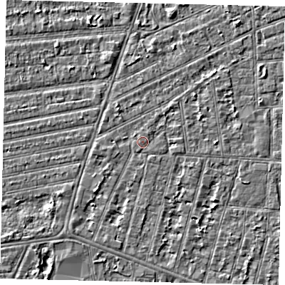 Shaded relief map of the ground around HU31LS, computed from Environment Agency LiDAR. The ground here sits at about 2 m above sea level and falls 3 m across the surrounding 800 m. Surface water reaching this point runs off ground lying to the south-south-west, 1.7 m higher.