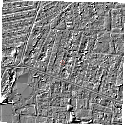 Shaded relief map of the ground around HU31NS, computed from Environment Agency LiDAR. The ground here sits at about 2 m above sea level and falls 5 m across the surrounding 800 m. Surface water reaching this point runs off ground lying to the west-south-west, 0.7 m higher.