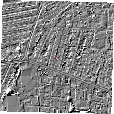 Shaded relief map of the ground around HU31NX, computed from Environment Agency LiDAR. The ground here sits at about 2 m above sea level and falls 5 m across the surrounding 800 m. Surface water reaching this point runs off ground lying to the south-west, 0.8 m higher.