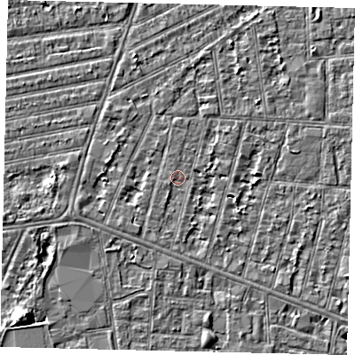 Shaded relief map of the ground around HU31PA, computed from Environment Agency LiDAR. The ground here sits at about 2 m above sea level and falls 5 m across the surrounding 800 m. Surface water reaching this point runs off ground lying to the south-west, 0.8 m higher.