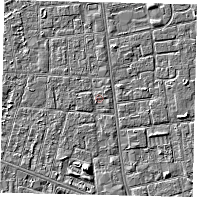 Shaded relief map of the ground around HU31ZB, computed from Environment Agency LiDAR. The ground here sits at about 3 m above sea level and falls 5 m across the surrounding 800 m. Surface water reaching this point runs off ground lying to the north-east, 1.1 m higher.