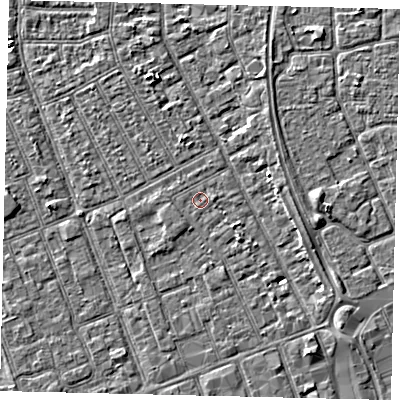 Shaded relief map of the ground around HU33AR, computed from Environment Agency LiDAR. The ground here sits at about 2 m above sea level and falls 3 m across the surrounding 800 m. Surface water reaching this point runs off ground lying to the south-west, 0.9 m higher.