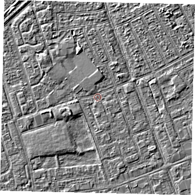 Shaded relief map of the ground around HU33HJ, computed from Environment Agency LiDAR. The ground here sits at about 3 m above sea level and falls 3 m across the surrounding 800 m. Surface water reaching this point runs off ground lying to the north-west, 0.6 m higher.
