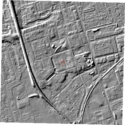 Shaded relief map of the ground around HU35EH, computed from Environment Agency LiDAR. The ground here sits at about 3 m above sea level and falls 5 m across the surrounding 800 m. Surface water reaching this point runs off ground lying to the south-south-west, 0.7 m higher.