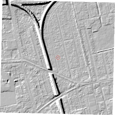 Shaded relief map of the ground around HU36XB, computed from Environment Agency LiDAR. The ground here sits at about 2 m above sea level and falls 8 m across the surrounding 800 m. Surface water reaching this point runs off ground lying to the south-south-west, 7.0 m higher.