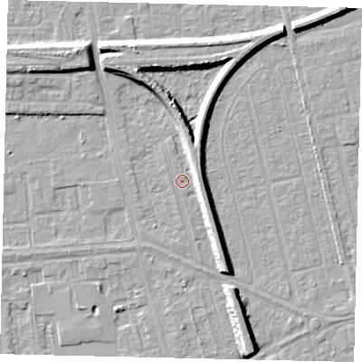 Shaded relief map of the ground around HU46BU, computed from Environment Agency LiDAR. The ground here sits at about 2 m above sea level and falls 8 m across the surrounding 800 m. Surface water reaching this point runs off ground lying to the north-north-west, 6.9 m higher.