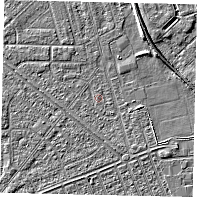 Shaded relief map of the ground around HU46JN, computed from Environment Agency LiDAR. The ground here sits at about 3 m above sea level and falls 6 m across the surrounding 800 m. Surface water reaching this point runs off ground lying to the west-south-west, 0.7 m higher.