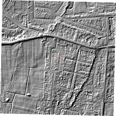Shaded relief map of the ground around HU47QQ, computed from Environment Agency LiDAR. The ground here sits at about 3 m above sea level and falls 3 m across the surrounding 800 m. Surface water reaching this point runs off ground lying to the south-south-east, 0.6 m higher.