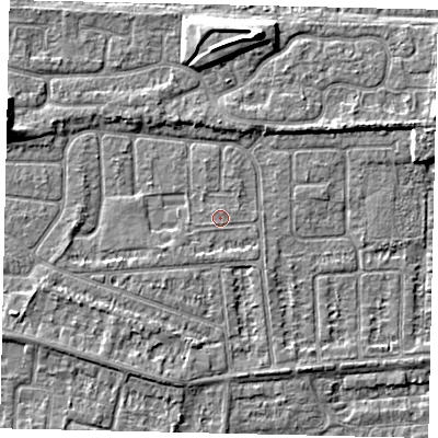 Shaded relief map of the ground around HU47ST, computed from Environment Agency LiDAR. The ground here sits at about 3 m above sea level and falls 6 m across the surrounding 800 m. Surface water reaching this point runs off ground lying to the south-west, 0.8 m higher.