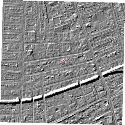 Shaded relief map of the ground around HU52SD, computed from Environment Agency LiDAR. The ground here sits at about 2 m above sea level and falls 6 m across the surrounding 800 m. Surface water reaching this point runs off ground lying to the north-north-east, 0.7 m higher.