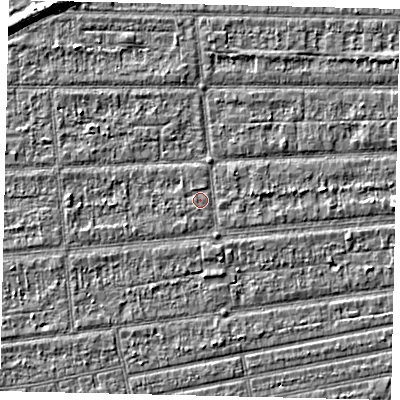 Shaded relief map of the ground around HU53EU, computed from Environment Agency LiDAR. The ground here sits at about 2 m above sea level and falls 5 m across the surrounding 800 m. Surface water reaching this point runs off ground lying to the south-south-east, 0.9 m higher.