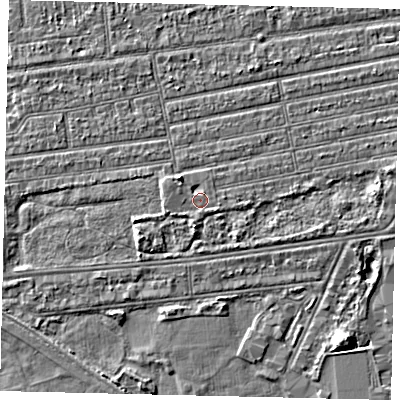 Shaded relief map of the ground around HU53RQ, computed from Environment Agency LiDAR. The ground here sits at about 2 m above sea level and falls 5 m across the surrounding 800 m. Surface water reaching this point runs off ground lying to the south-south-west, 1.5 m higher.