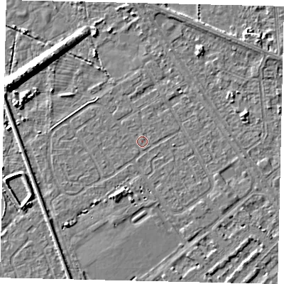 Shaded relief map of the ground around HU54SU, computed from Environment Agency LiDAR. The ground here sits at about 2 m above sea level and falls 9 m across the surrounding 800 m. Surface water reaching this point runs off ground lying to the north-west, 0.7 m higher.